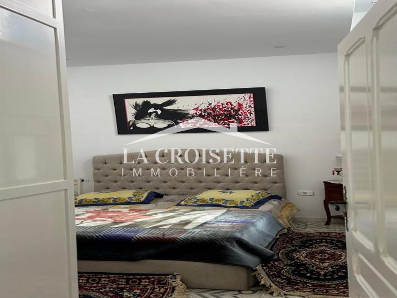 Rez-de-chaussée de villa meublé S+2 avec terrasse à Sidi Bou Saïd